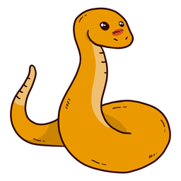 Cute snake flat PNG Design