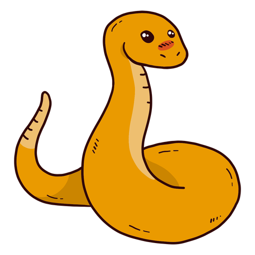 Cute snake flat PNG Design