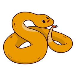 Cute snake forked tongue twisting flat PNG Design Transparent PNG