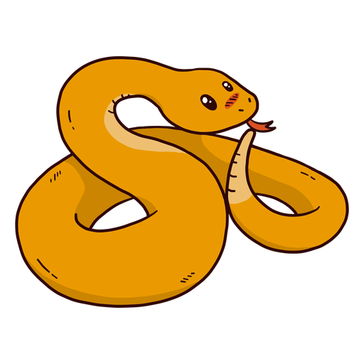 Lengua bifurcada de serpiente linda retorci?ndose plana Diseño PNG