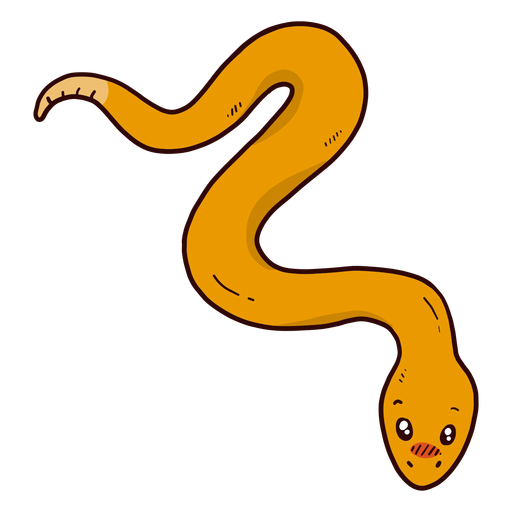 Cute snake twisting flat