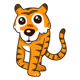 Cute tiger stripe tail flat PNG Design