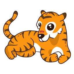 Cute tiger tail stripe flat PNG Design Transparent PNG