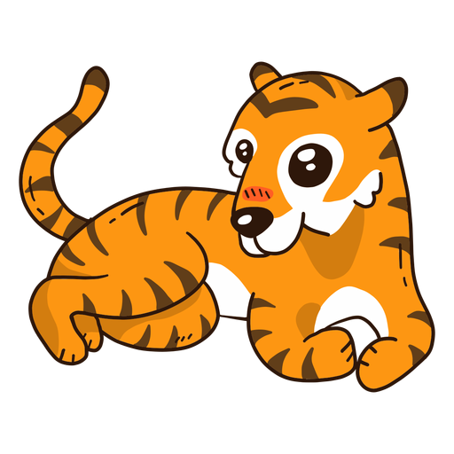 Cute tiger tail stripe flat PNG Design