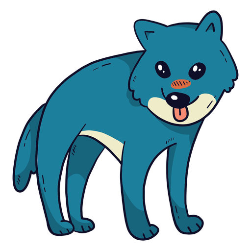 Download Cute wolf predator tail tongue flat - Transparent PNG ...