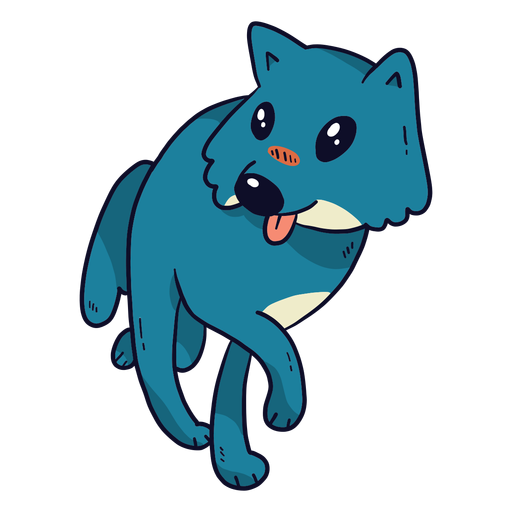 Download Cute wolf predator tongue tail flat - Transparent PNG ...