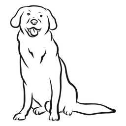 Dog ear tail tongue sketch PNG Design