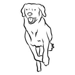 Dog run tongue sketch PNG Design