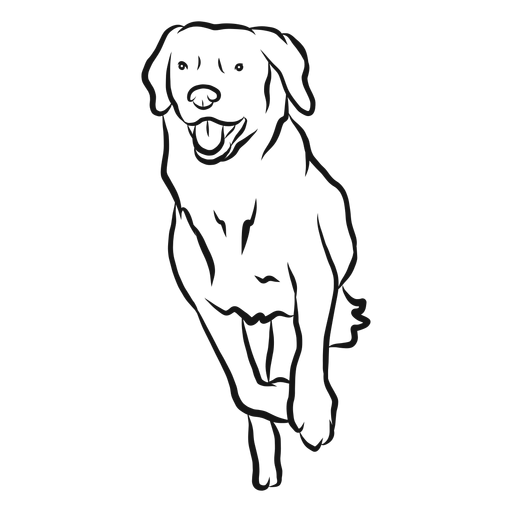 Dog run tongue sketch PNG Design