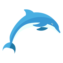 Dolphin flipper tail swimming flat PNG Design