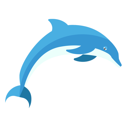 Aleta de aleta de delfines nadando plano Diseño PNG