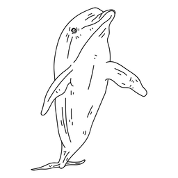 Golpe de aleta de cola de delfín nadando Diseño PNG