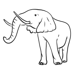 Elefantenohr Elfenbein Stamm Skizze PNG-Design