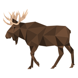 Elk antler moose hoof low poly PNG Design