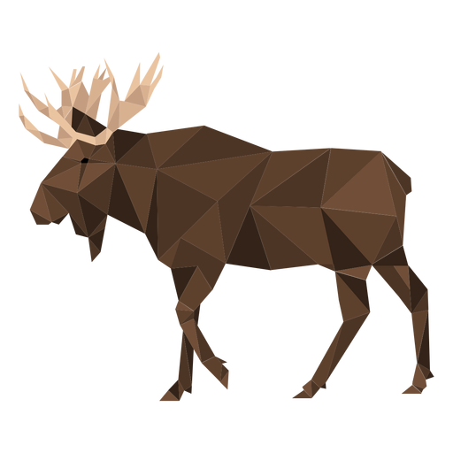 Elk antler moose hoof low poly PNG Design