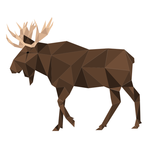Elk chifre de alce casco de baixo poli