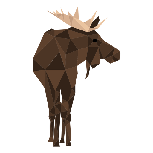 Pezu?a de asta de alce de alce low poly Diseño PNG