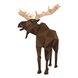 Elk moose hoof chifre low poly Desenho PNG