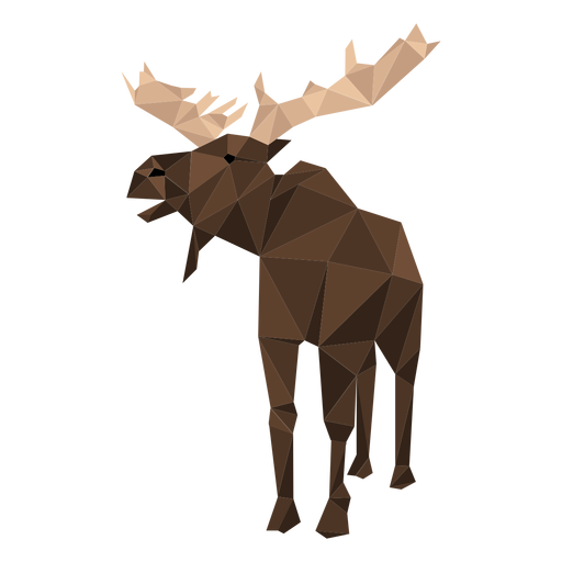 Elk moose hoof chifre low poly Desenho PNG