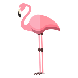 Flamingo leg beak pink flat PNG Design