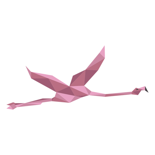 Flamingo perna bico rosa voar baixo poli