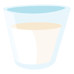 Glass milk flat PNG Design