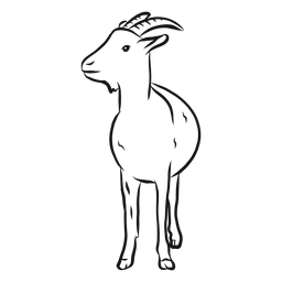 Goat horn hoof sketch PNG Design