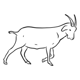 Boceto de cola de pezuña de cuerno de cabra Diseño PNG