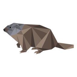Bozal de piel de marmota de cerdo molido low poly Diseño PNG