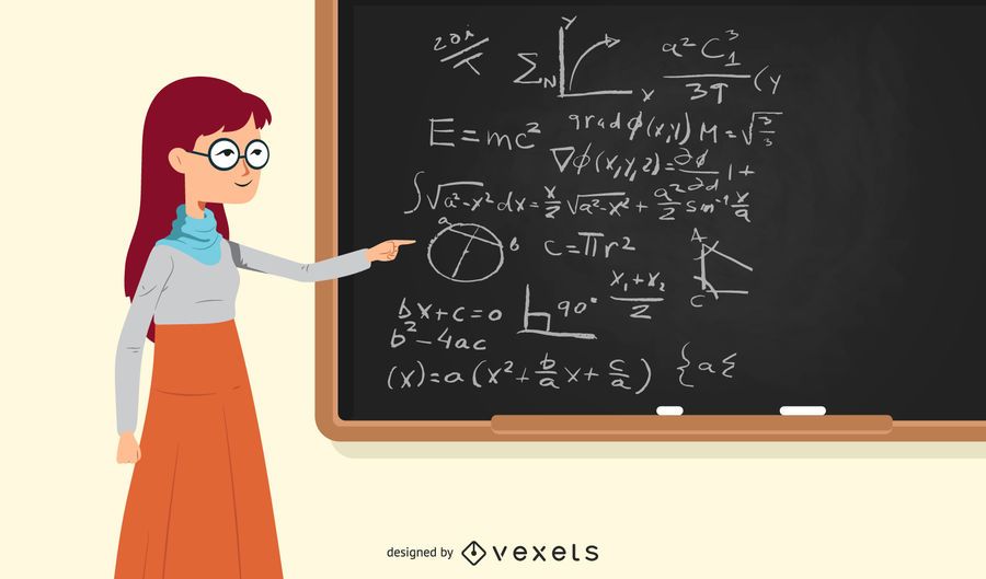 Redhead School Teacher Illustration - Vector Download