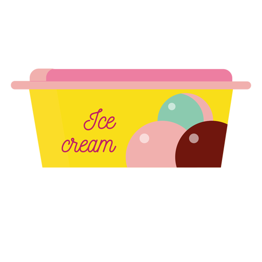 Ice cream box flat PNG Design