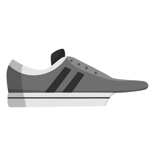 Jogging shoe trainers sneaker stripe flat PNG Design