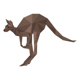 Kangaroo ear leg tail low poly PNG Design