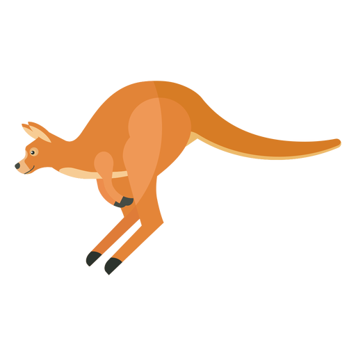 Kangaroo ear tail leg jump flat PNG Design