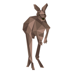 Kangaroo ear tail leg jump low poly PNG Design