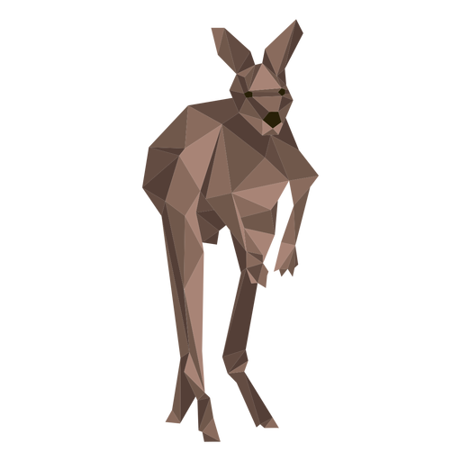 Canguru orelha cauda perna salto baixo poli Desenho PNG