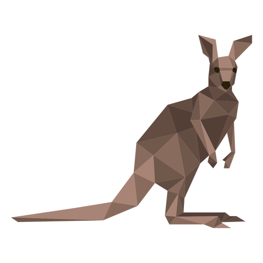 Kangaroo tail ear leg low poly PNG Design
