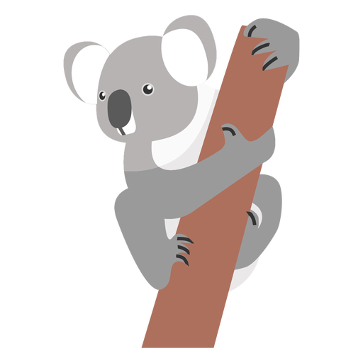 Koala oreja pierna nariz rama plana Diseño PNG