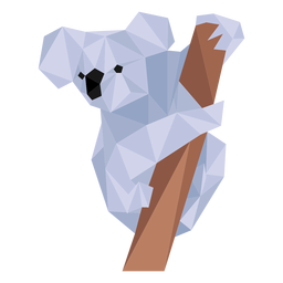 Koala oreja pierna nariz rama baja poli Diseño PNG