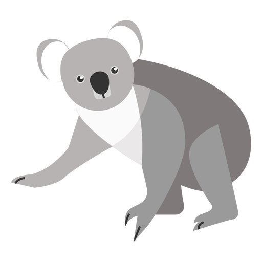 Koala oreja pierna nariz plana Diseño PNG