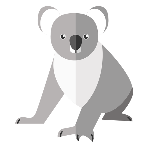 Koala pierna oreja nariz plana Diseño PNG
