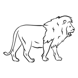 Lion king mane tail sketch PNG Design