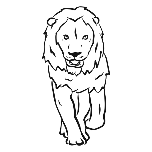 Esboço do rei juba de leão Desenho PNG