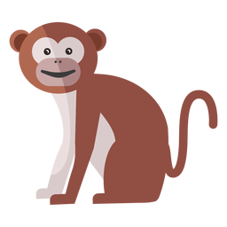 Cola de hocico de pata de mono plana Diseño PNG