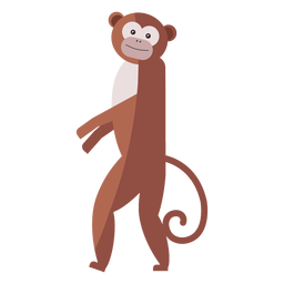 Monkey leg tail muzzle flat PNG Design