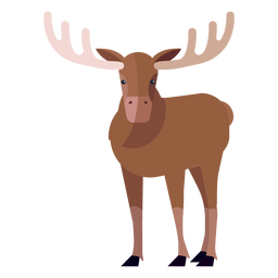 Alce alce chifre com casco plano Desenho PNG