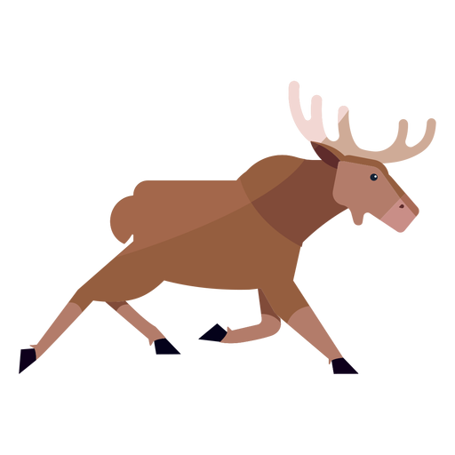 Moose elk antler running flat PNG Design