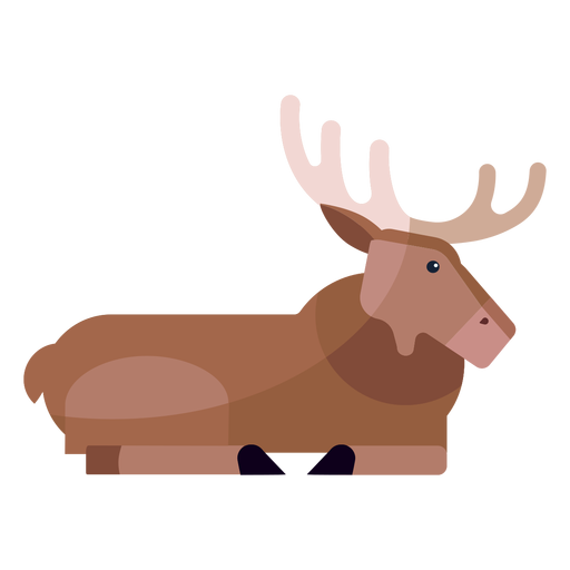 Moose elk hoof antler flat PNG Design