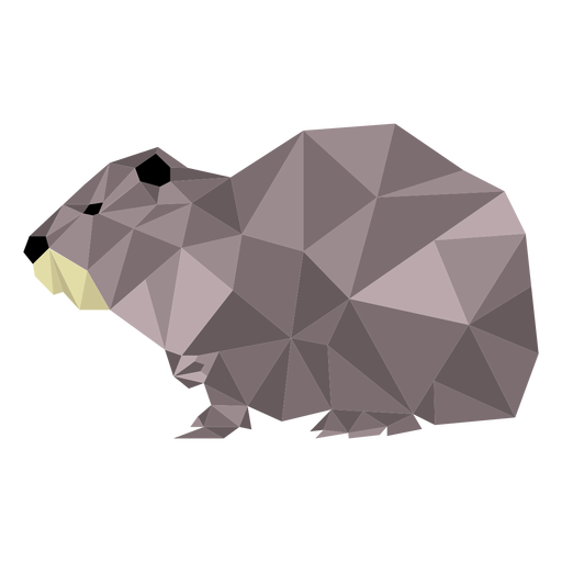 Hocico de nutria bajo poli Diseño PNG