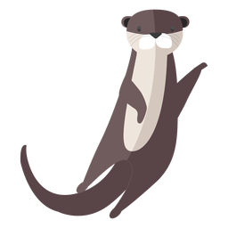 Otter muzzle tail flat PNG Design Transparent PNG
